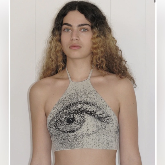 トップス paloma-wool eye crop tops Paloma Wool | Tops | Paloma Wool Eye Graphic Halter Top | Poshmark